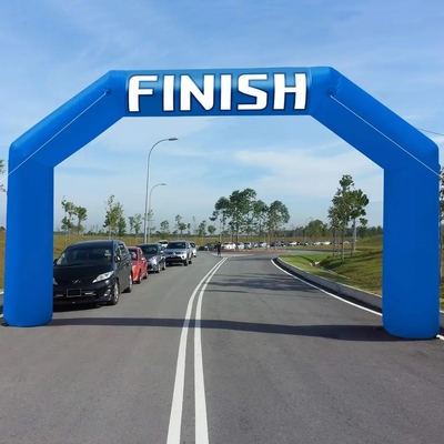 Azul 20ft Arco Inflável Eventos Arco Entrada Linha de chegada Arco Inflável de Publicidade da Corrida para Maratona