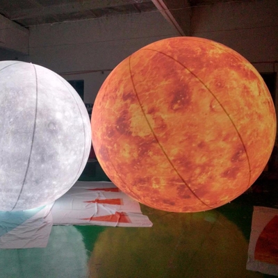 Modelo de lua inflável de publicidade gigante com luz LED / Balão lunar inflável grande para decoração