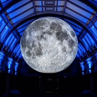 Decoração de publicidade gigante Modelo de lua inflável Balão lunar inflável grande com luz LED