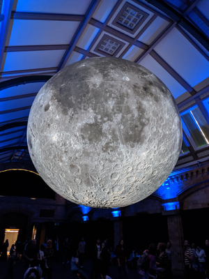 Decoração de publicidade gigante Modelo de lua inflável Balão lunar inflável grande com luz LED