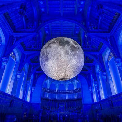 Decoração de publicidade gigante Modelo de lua inflável Balão lunar inflável grande com luz LED