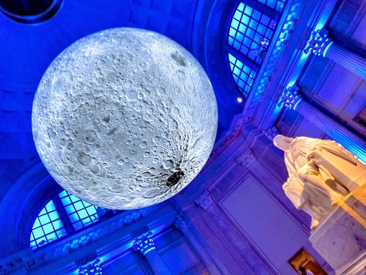 Decoração de publicidade gigante Modelo de lua inflável Balão lunar inflável grande com luz LED