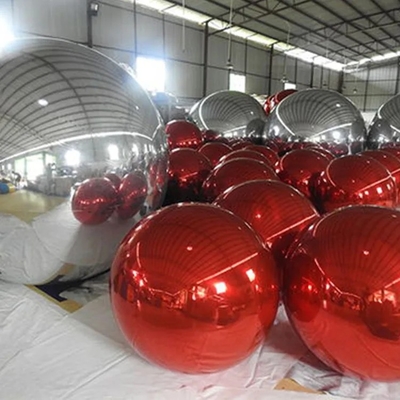 Decoração de casa 100CM Laser prata PVC Bola Material de pendurar clara Natal discoteca espelhos bolas