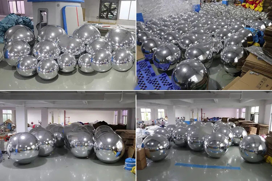 Outdoor Acessível Grandes Bolas Brilhantes Inflaveis Prateadas Límpidas Bolas Brilhantes para Eventos