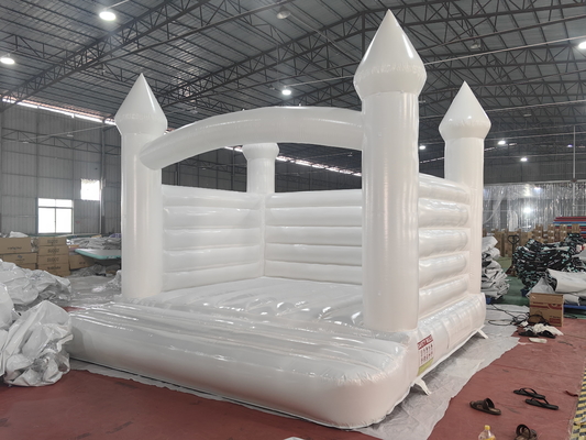 Criança saltar casa saltar combo decoração de casamento segurança branco deslizante inflável castelo saltador