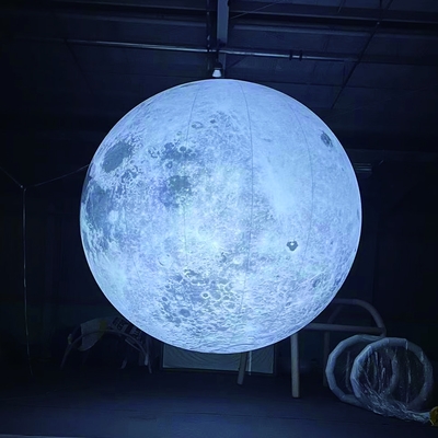 Balão inflável gigante de lua planetária de publicidade de hélio Balão inflável de lua com LED