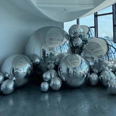 Balões publicitários infláveis de dupla camada Balão espelho inflável de prata
