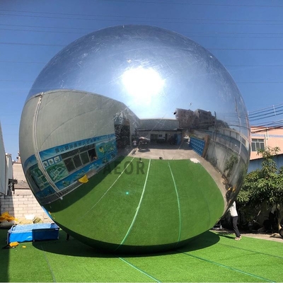 Balões de publicidade infláveis para festas Balões de espelho inflável redondo Prata