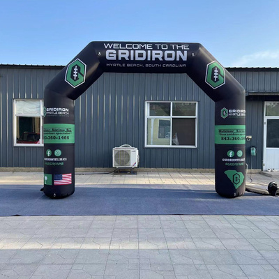 Arco de entrada inflável de início e fim para eventos publicitários com LED