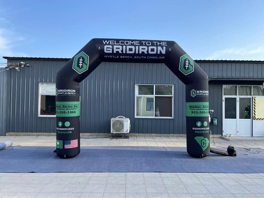 Arco de entrada inflável de início e fim para eventos publicitários com LED
