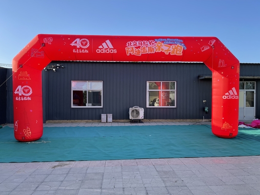 Arco de entrada inflável de início e fim para eventos publicitários com LED