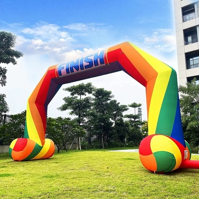 Fábrica por atacado Logotipo personalizado Marca Five Sides Arco Inflável Barato Arco-Íris Inflável para Eventos