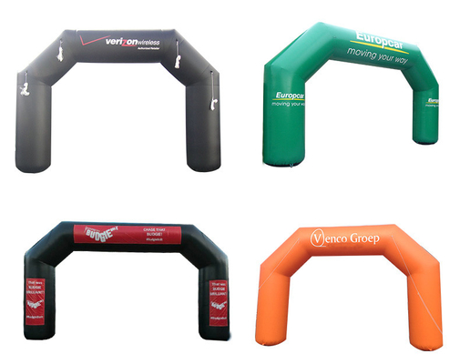 Impressão digital completa padrão 8X4M arco inflável para eventos esportivos início ou linha final arco inflável
