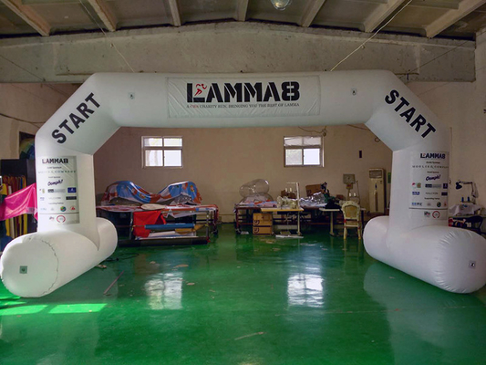 Eventos ao ar livre Arco de acabamento inflável Impermeável com impressão personalizada