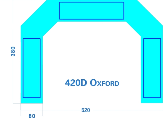 Porta de entrada com arco de acabamento inflável Certificado CE com luz LED