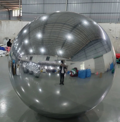Esfera de PVC bola de espelho inflável de prata flutuante clube noturno de férias