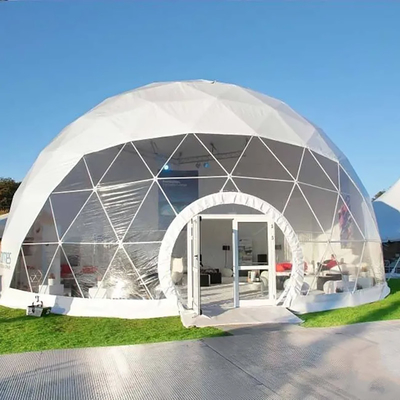 Venda quente tecido PVC transparente festa de casamento acampamento casa de tenda geodésico cúpula