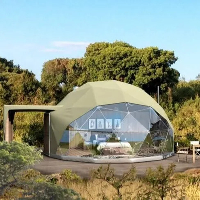 luxo branco à vista impermeável acampamento hotel safari tenda de cúpula para resort