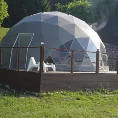 luxo branco à vista impermeável acampamento hotel safari tenda de cúpula para resort
