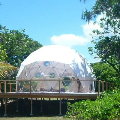 luxo branco à vista impermeável acampamento hotel safari tenda de cúpula para resort