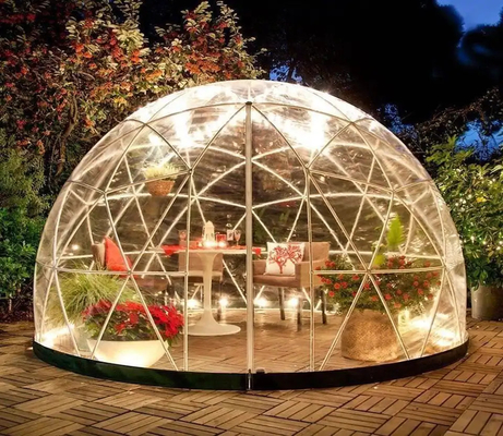 A tenda PVC transparente à prova de intempéries coberta Jardim Iglu Estufas 360 Dome