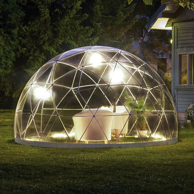 A tenda PVC transparente à prova de intempéries coberta Jardim Iglu Estufas 360 Dome