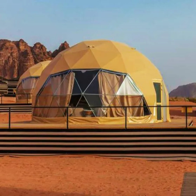 Novo design de luxo ao ar livre acampamento sala de estar de PVC glamping dome resort tenda hotel