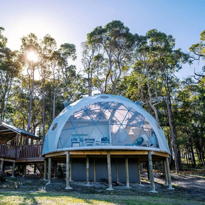 Novo design de luxo ao ar livre acampamento sala de estar de PVC glamping dome resort tenda hotel