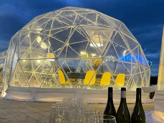 Novo design 4 a 10 pessoas 850g tecido de PVC Glamping Dome Sala luxuosa Tendas
