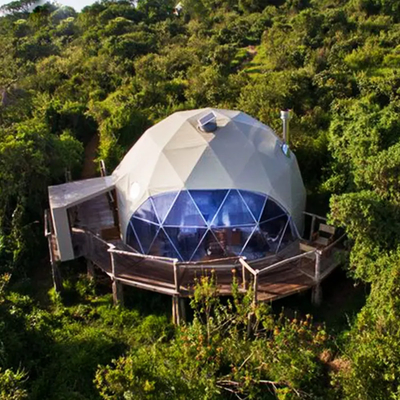 Luxo ao ar livre 8m Diâmetro dossel à prova d'água safari glamping resort hotel redondo tenda geodésica de cúpula