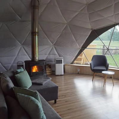 Luxo ao ar livre 8m Diâmetro dossel à prova d'água safari glamping resort hotel redondo tenda geodésica de cúpula