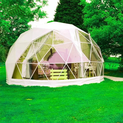 Tenda de acampamento geodésica de 9 m luxo PVDF Gabric PVC exterior