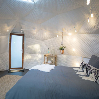 Tenda pré-fabricada de cúpula inflável Decoração de hotel Geodésica transparente