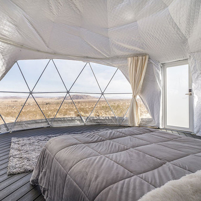 Tenda pré-fabricada de cúpula inflável Decoração de hotel Geodésica transparente