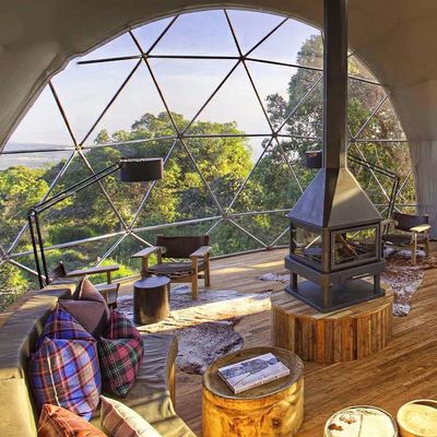 Tenda de dom geodésico para acampamento inflável exterior