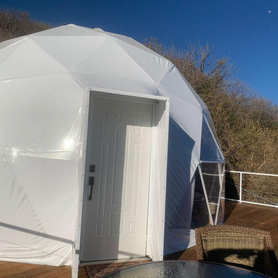 Decoração de hotel tenda de cúpula redonda inflável geodésica pré-fabricada