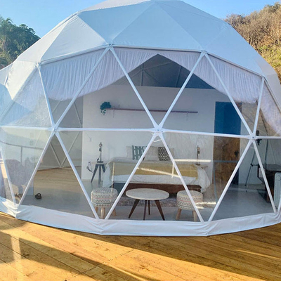 Decoração de hotel tenda de cúpula redonda inflável geodésica pré-fabricada