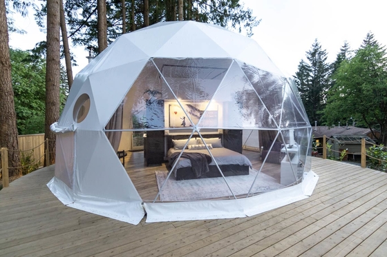 Decoração de hotel tenda de cúpula redonda inflável geodésica pré-fabricada