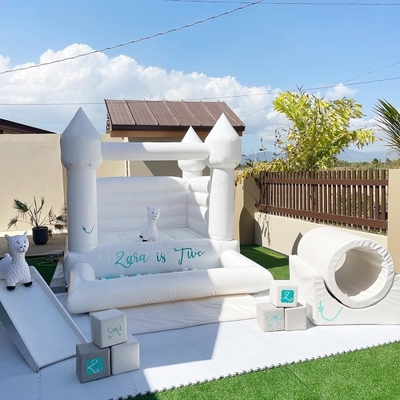 OEM Casa de bolhas inflável Jumping Moon White Bouncy Castle