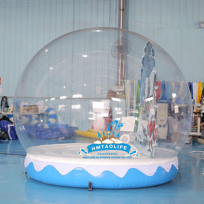 Casa de bolhas inflável azul com PVC transparente para festa ao ar livre