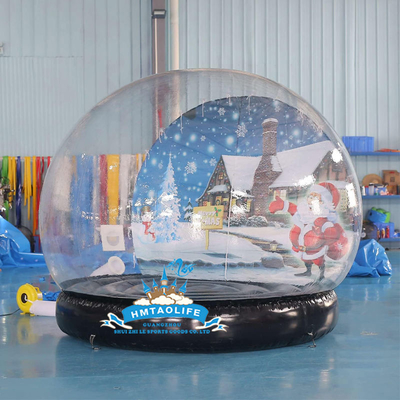 Casa de bolhas inflável azul com PVC transparente para festa ao ar livre