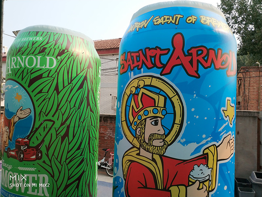 Suco de cerveja gigante personalizado Publicidade lata de zip-top inflável para eventos promocionais personagens de mascote de garrafa