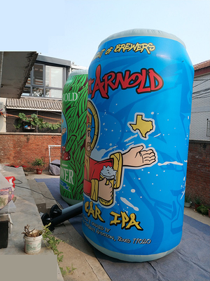 Suco de cerveja gigante personalizado Publicidade lata de zip-top inflável para eventos promocionais personagens de mascote de garrafa