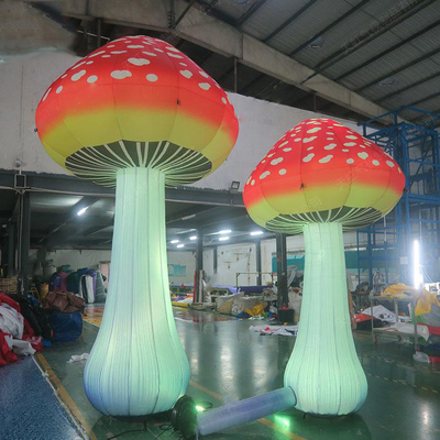 Modelo de cogumelo de iluminação inflável de 4 metros de altura personalizado para exibição de eventos