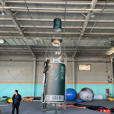 Modelo personalizado de garrafa gigante transparente para publicidade inflável para promoção