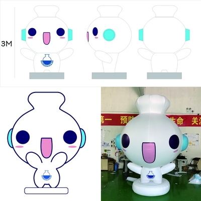 Mascotes Desportivos Infláveis Gigantes Publicidade Cartão Animado 3D Material Oxford