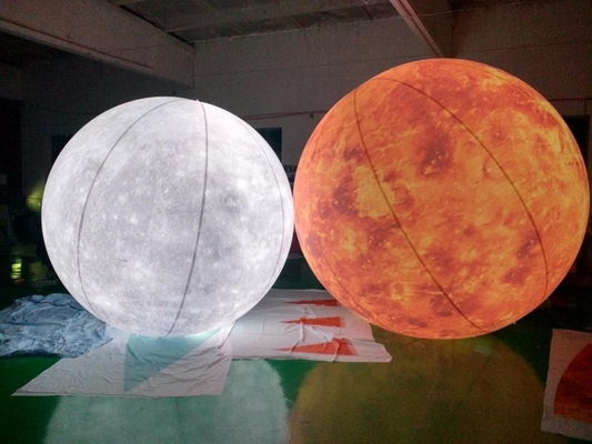 Helio Inflável Luz LED Redonda Balão Lunar de Publicidade