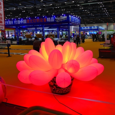 Decoração de casamento inflável luz LED colorida grandes flores infláveis