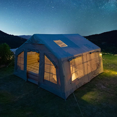 Casa Inflavel ao Ar Livre Casa Inflavel Aérea Tenda Doméstica Família Tenda de Acampamento Inflavel Impermeável de Dois Quartos para Venda