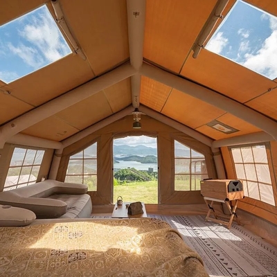 Casa Inflavel ao Ar Livre Casa Inflavel Aérea Tenda Doméstica Família Tenda de Acampamento Inflavel Impermeável de Dois Quartos para Venda